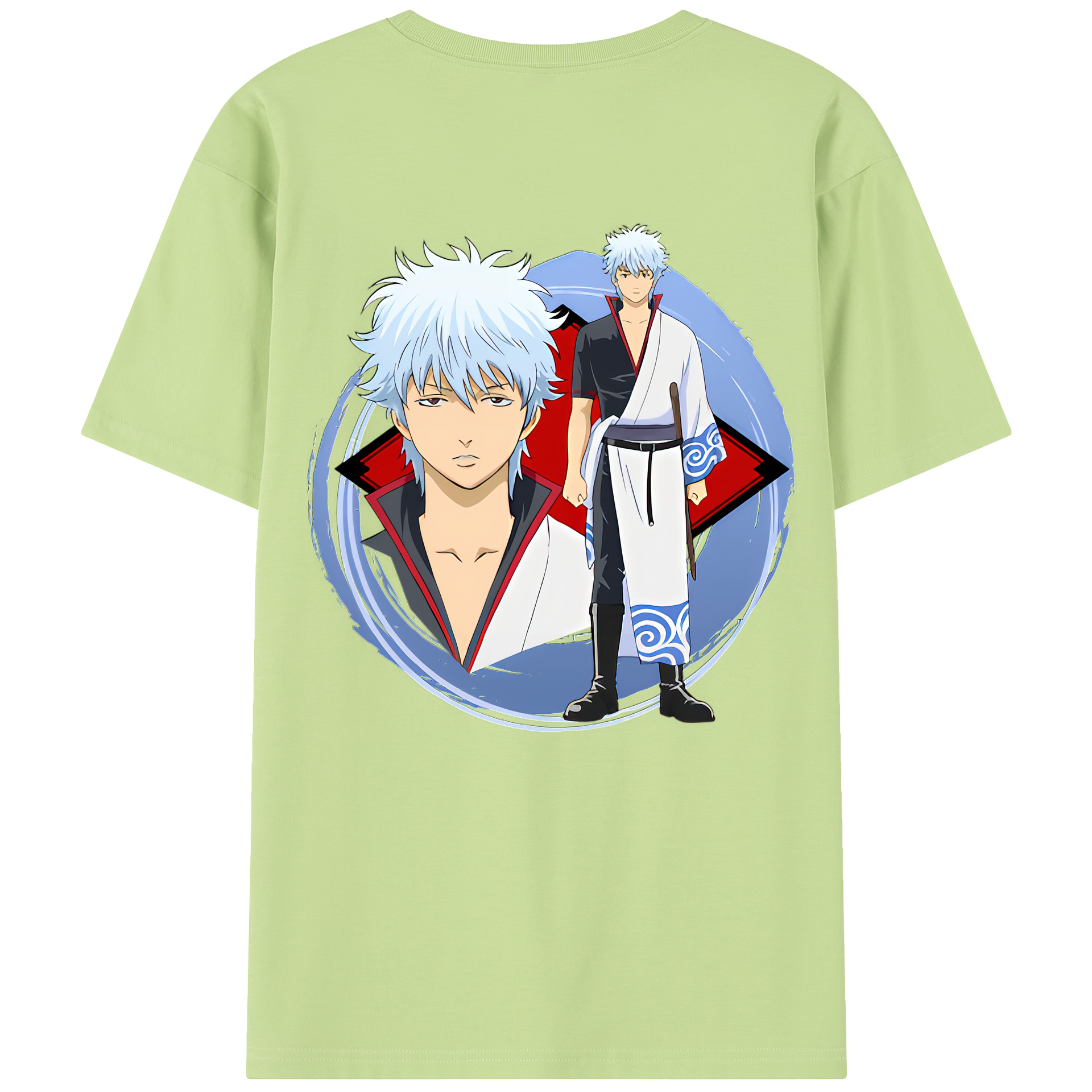 （画像用） ぎんたま 坂田銀時（さかたぎんとき） 神楽 志村新八（しむら しんぱち） GINTAMA Sakata Gintoki Kagura Shimura Shinpachi 綿100％半袖Tシャツ（背面プリント）